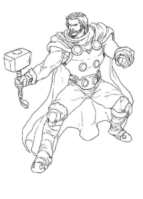 Раскраска Мстители тор РАГНАРОК