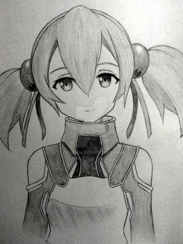 Аниме персонажи карандашом