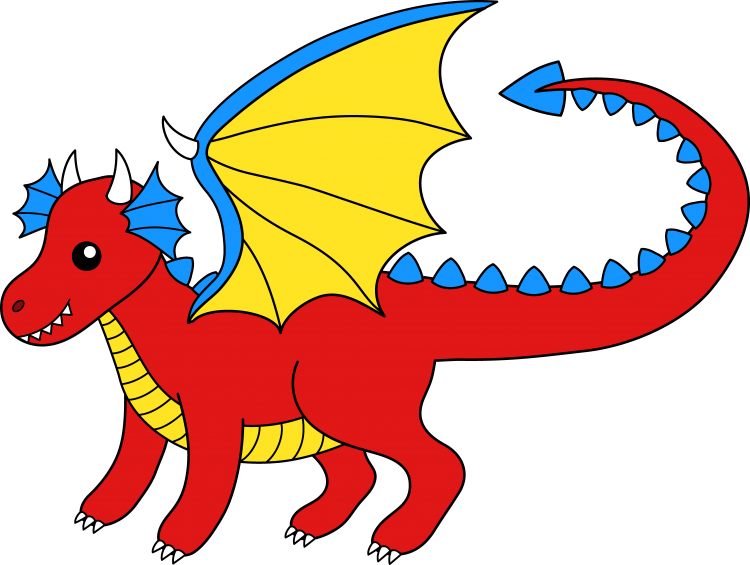 Дракончик для раскрашивания