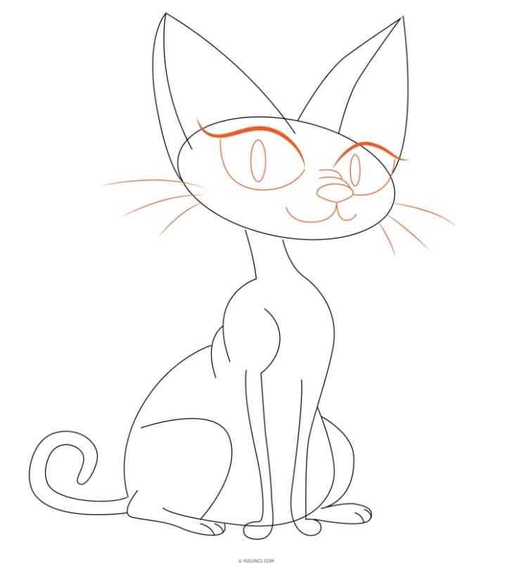 Раскраска котенок с рыбкой