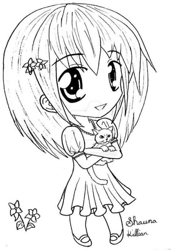 Раскраски аниме девушек