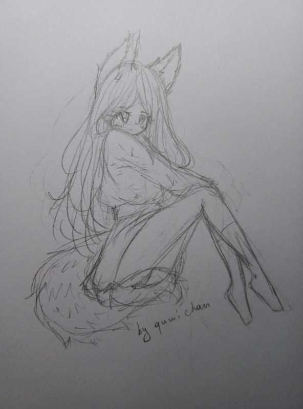 Девочка лиса для срисовки
