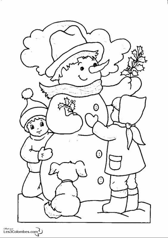 Зимний пейзаж раскраска