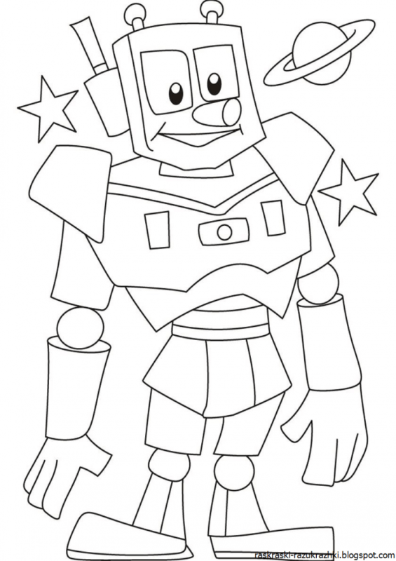 Робот раскраска для малышей