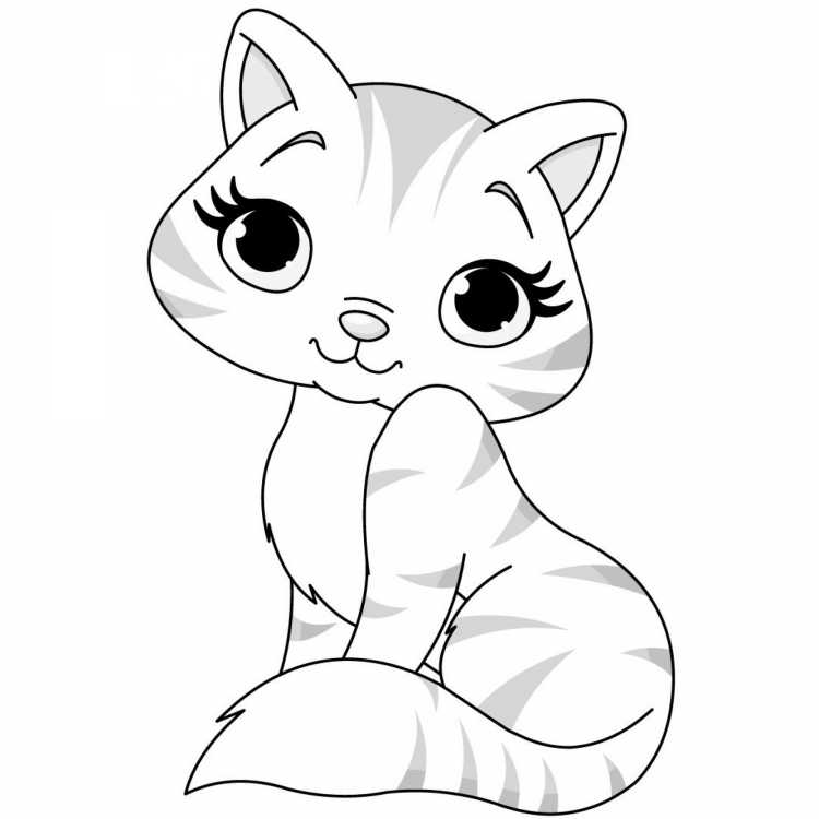 Кошки. Раскраска