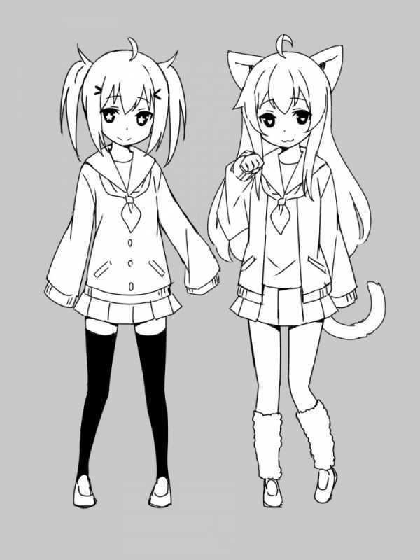 Скетч девочка в полный рост