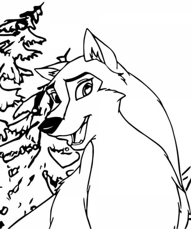 Раскраска волк Балто