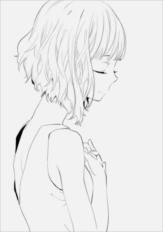 Раскраска девушка с короткими волосами