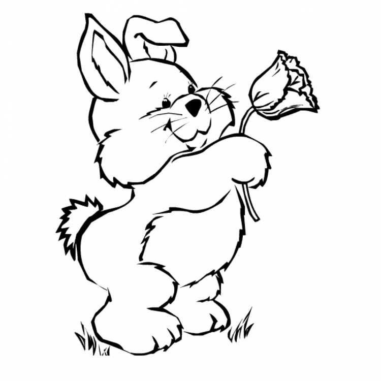 Зайчик раскраска для детей