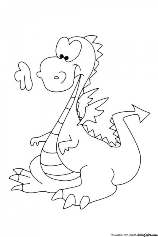 Дракон раскраска для детей