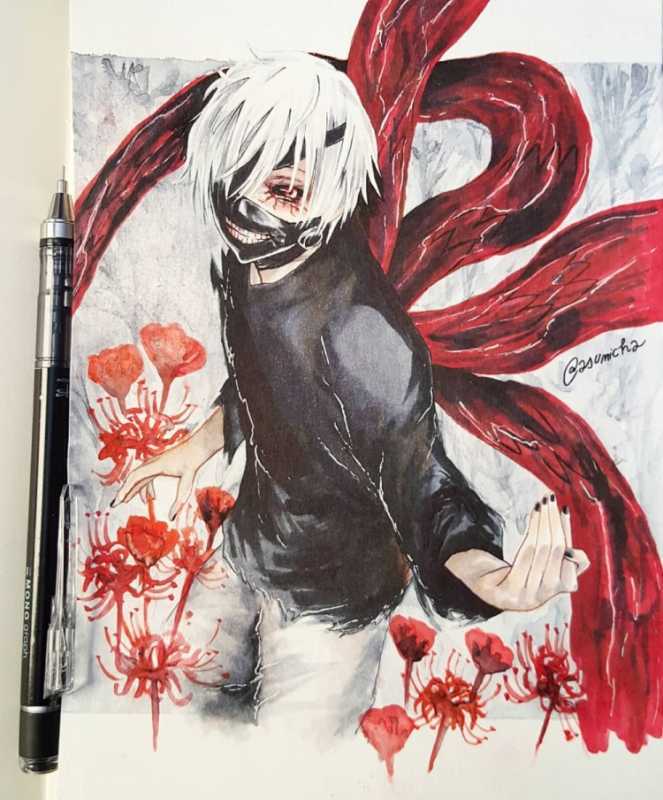 Набросок аниме Канеки