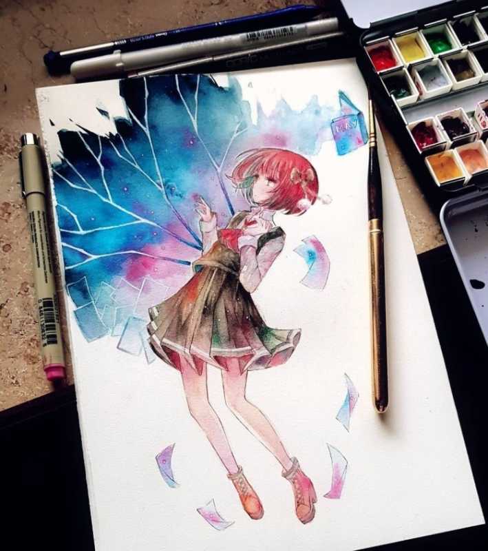 Аниме для срисовки в скетчбук