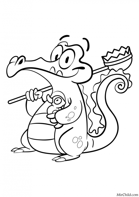 Крокодил черно белый