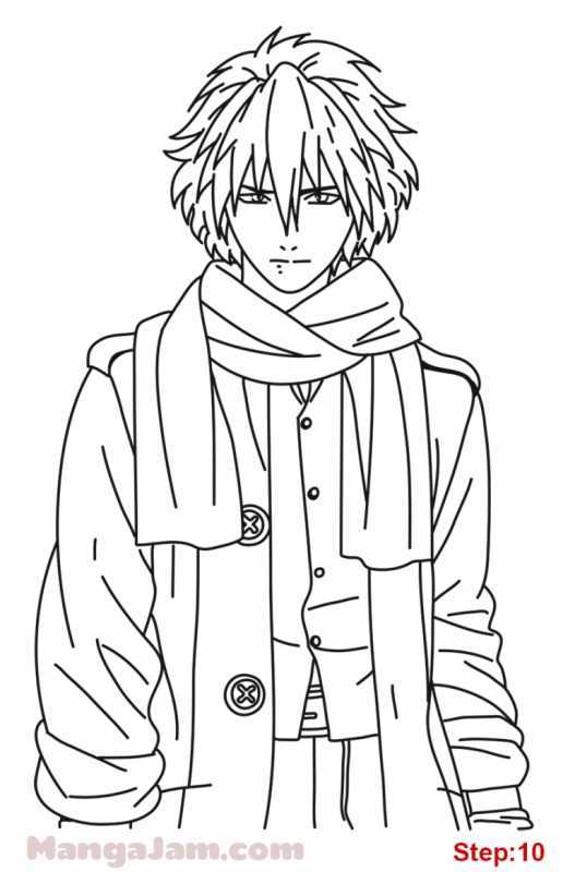 Раскраски красивых парней из аниме
