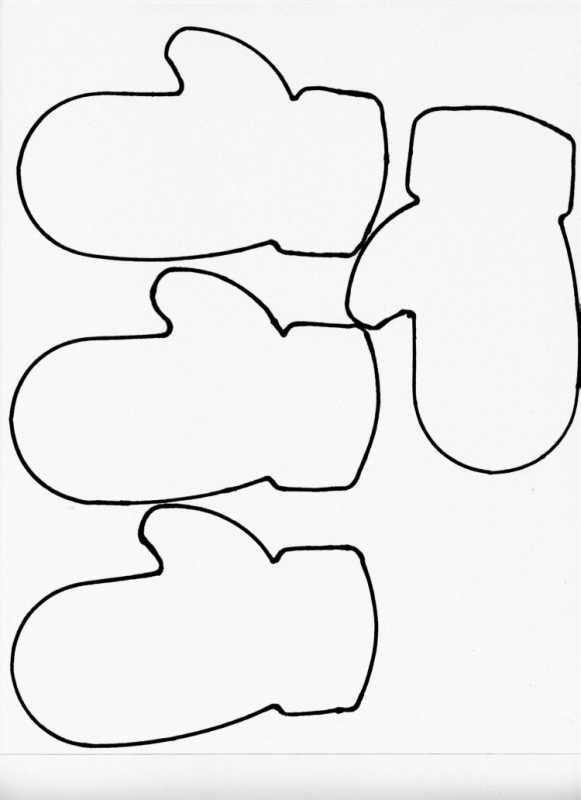 Варежка трафарет для вырезания