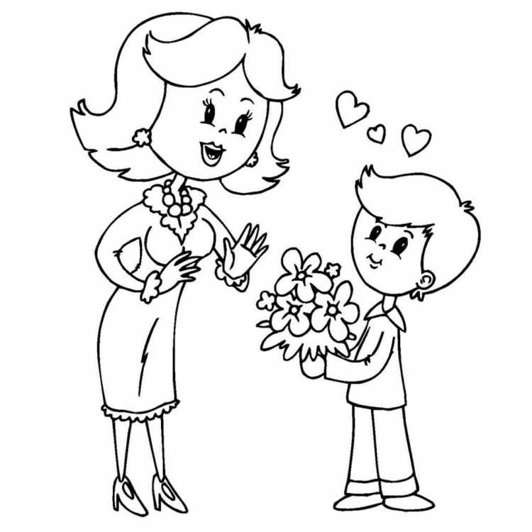 Раскраска ко Дню мамы