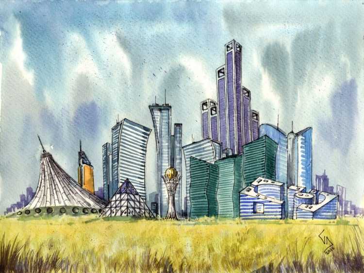 Город будущего рисунок