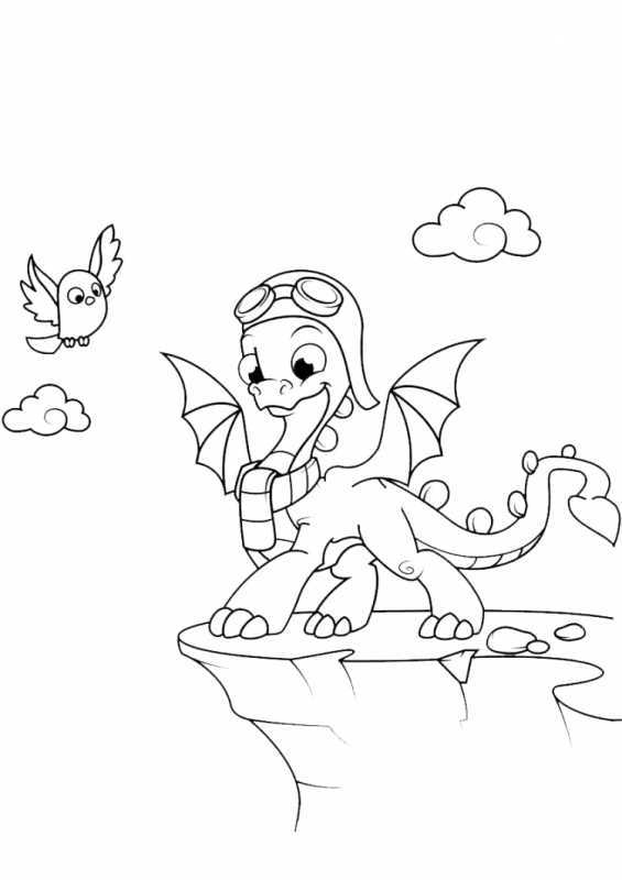 Дракон трафарет для детей