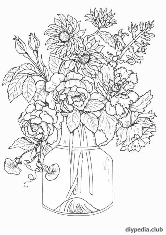 Расскраскабукет тюльпанов