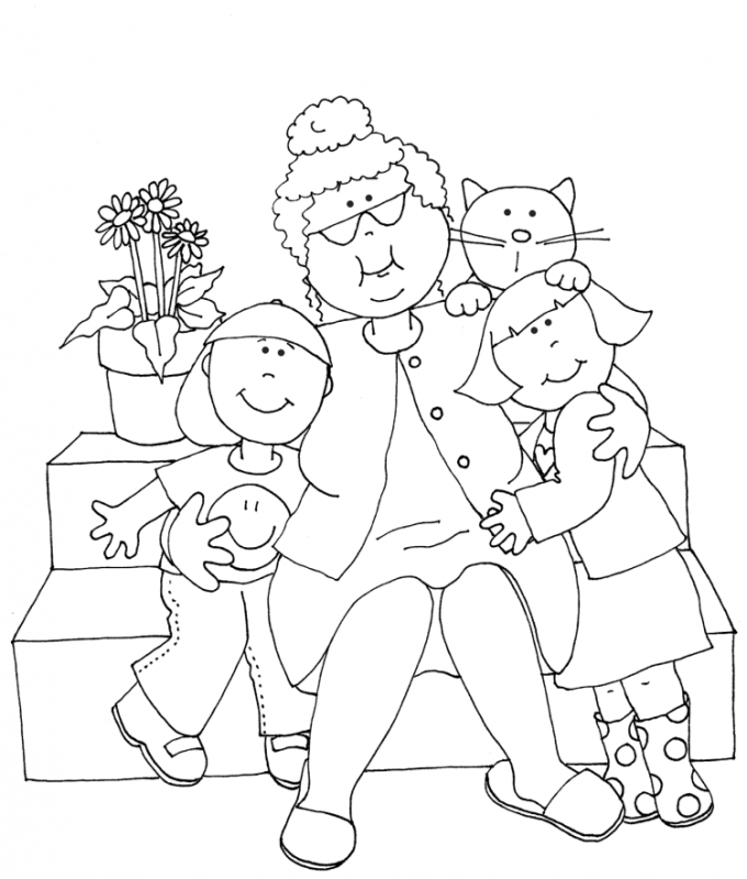 Раскраска семья собак