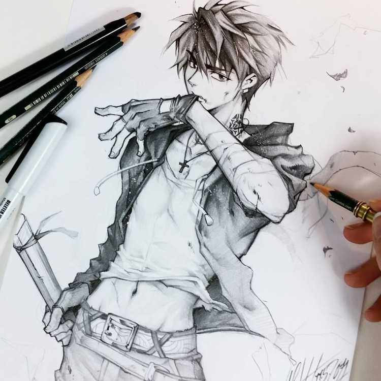 Аниме мальчики для срисовки