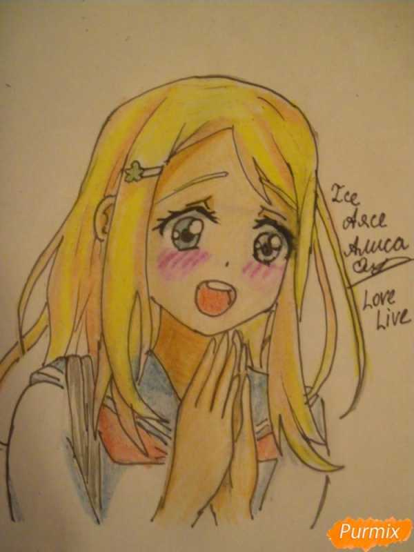 Рисование карандашами цветными для начинающих аниме