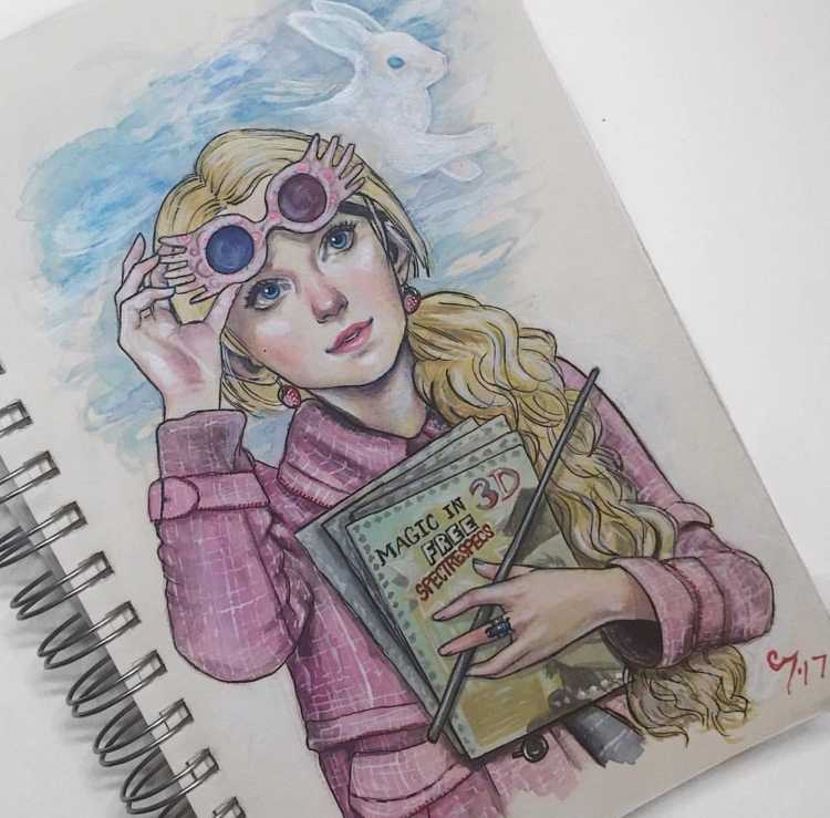 Рисунки в скетчбук Гарри Поттер
