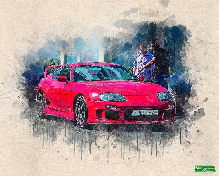 Тойота Супра чорна белая