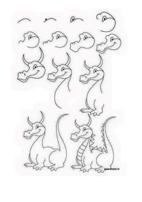 Раскраска дракончик