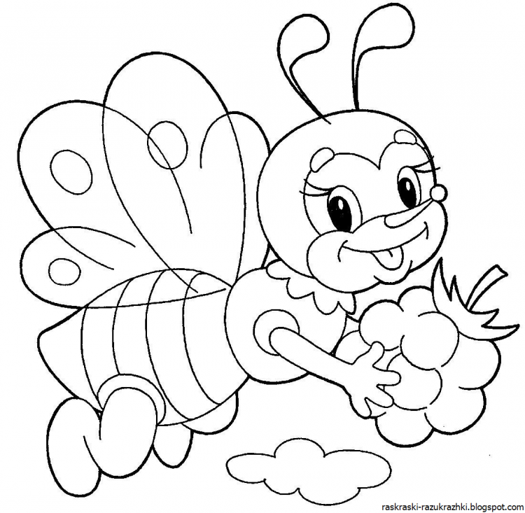 Пчела раскраска для детей