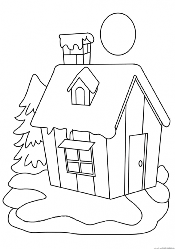Домик для раскрашивания для детей