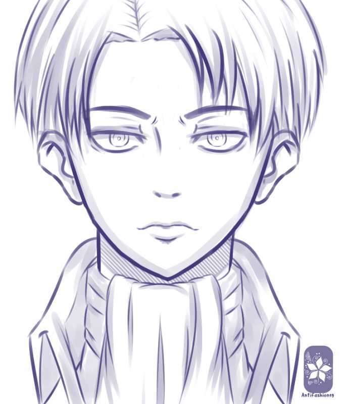 Атака титанов Леви срисовать