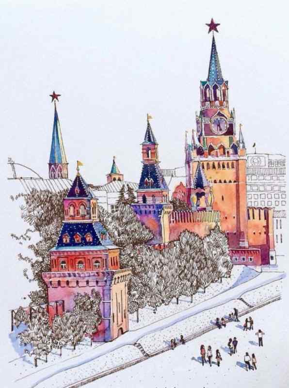 Кремлевская башня на прозрачном фоне