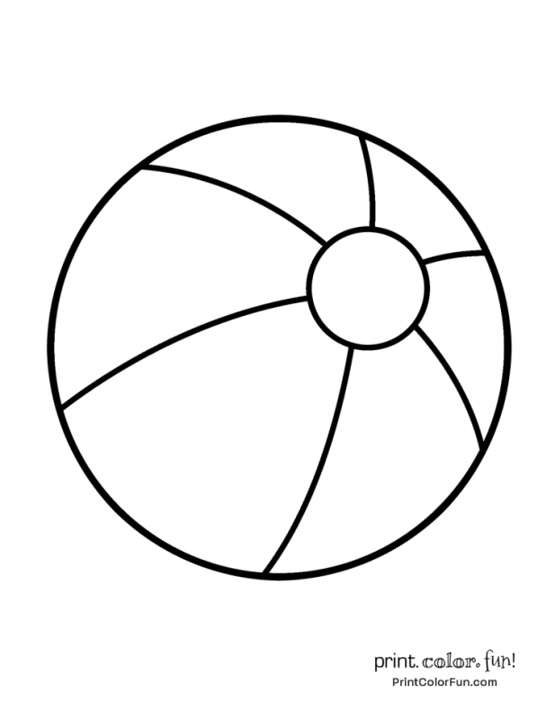 Мячик: раскраска