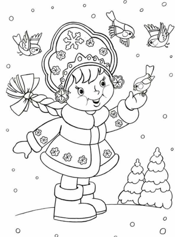 Зимняя раскраска