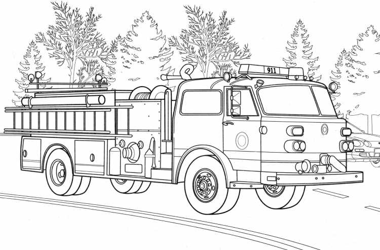 Пожарная машина мультяшка