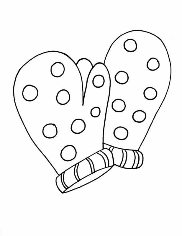 Варежки раскраска для малышей