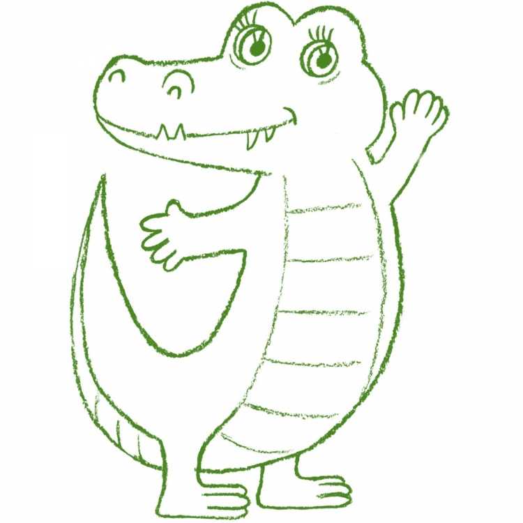 Крокодил черно белый