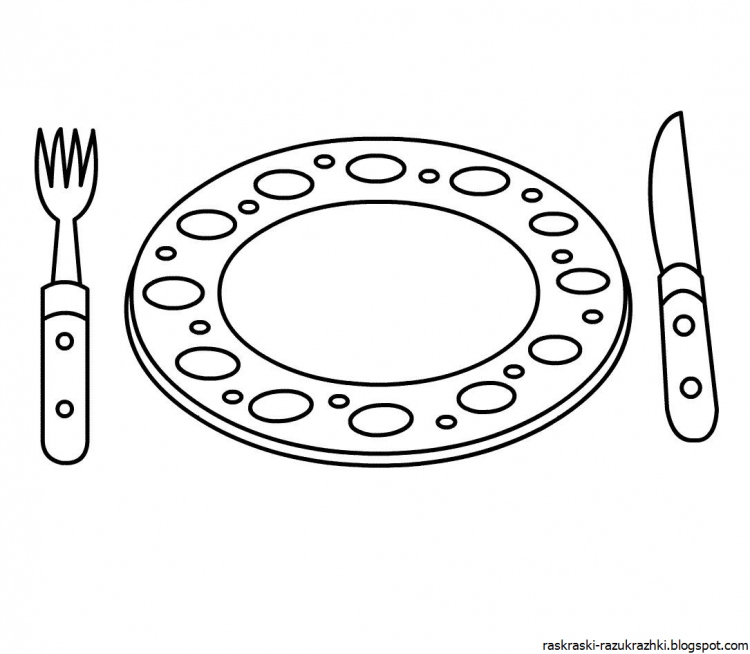 Тарелка раскраска для малышей