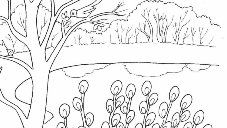 Раскраска. Весна