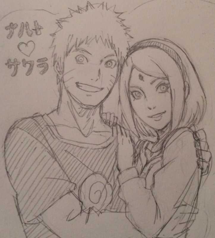 Скетчи Наруто Саске Сакура