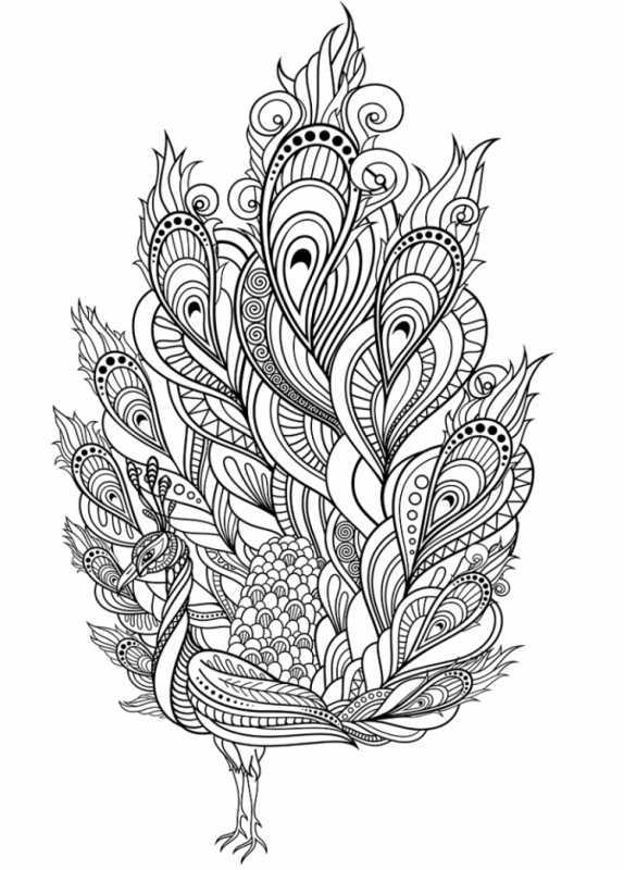Раскраска антистресс Павлин