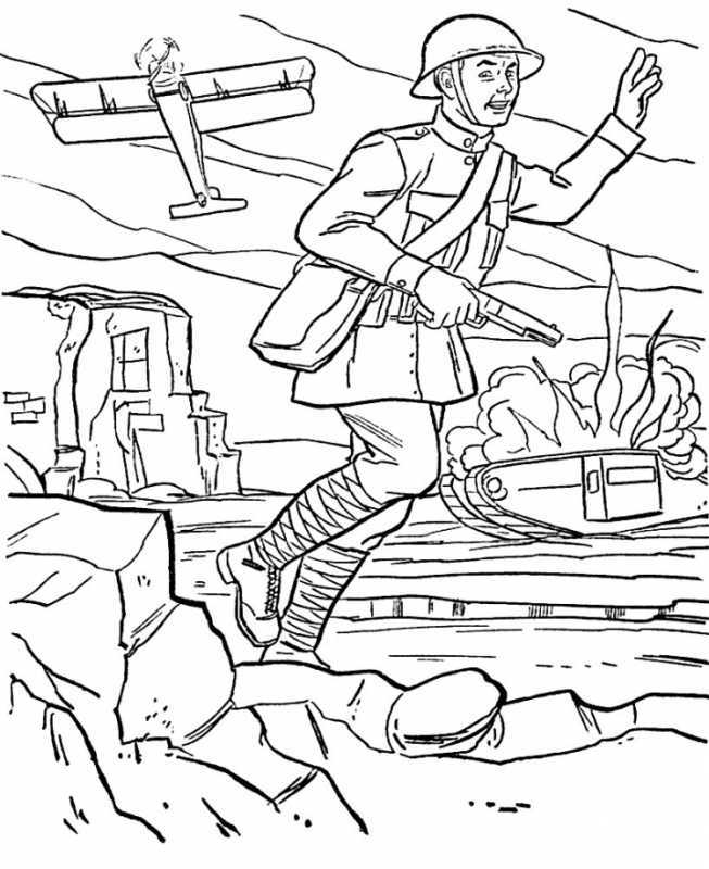 Раскраски военнослужащих для детей
