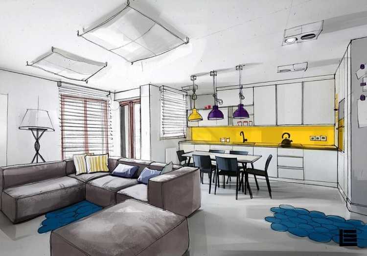 Дизайнерские скетчи интерьера