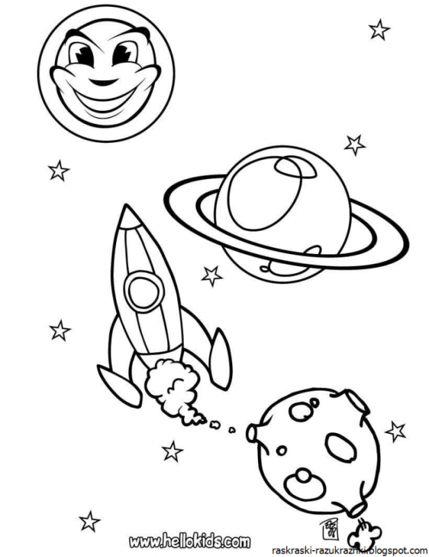 Раскраска космос и планеты