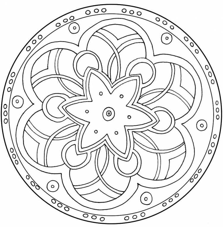 Шаблон мандалы для раскрашивания