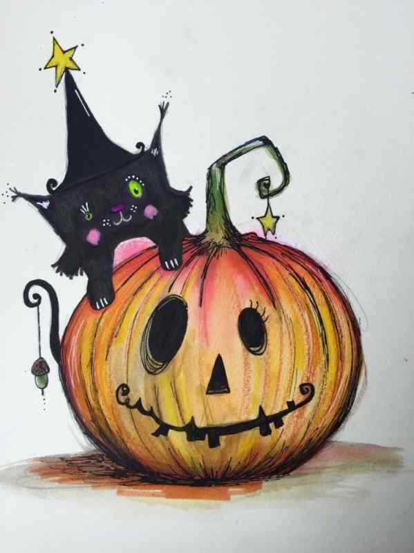 Рисунки для Хэллоуина легкие
