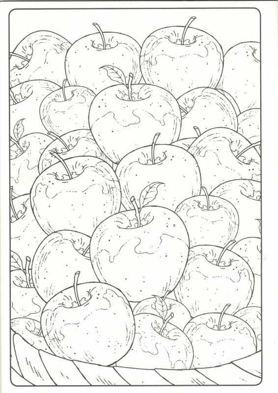 Гриб и яблоко раскраска