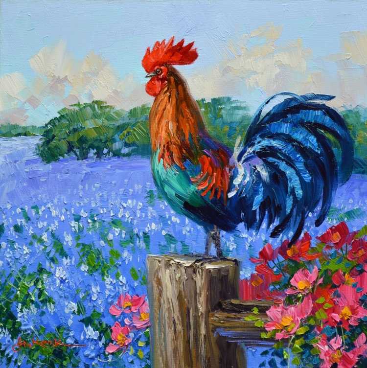 Петушок живопись