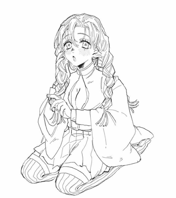 Лайн арт девушка